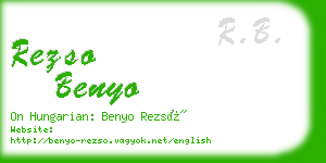 rezso benyo business card